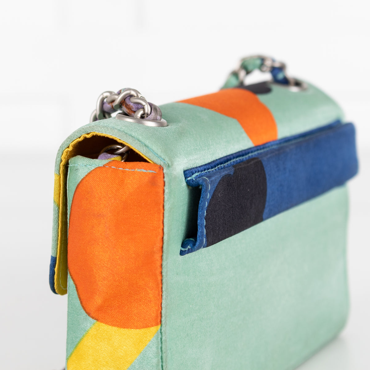 Chanel back view of handbag in phoenix style shop.