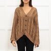 Brunello Cuccinelli Brown Loose Knit Sequin Cardigan