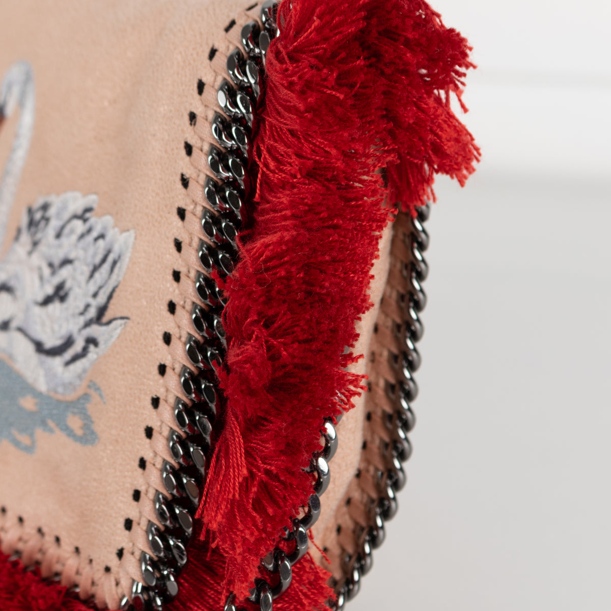 Stella McCartney Peach Swan Embroidery Falabella Crossbody Bag