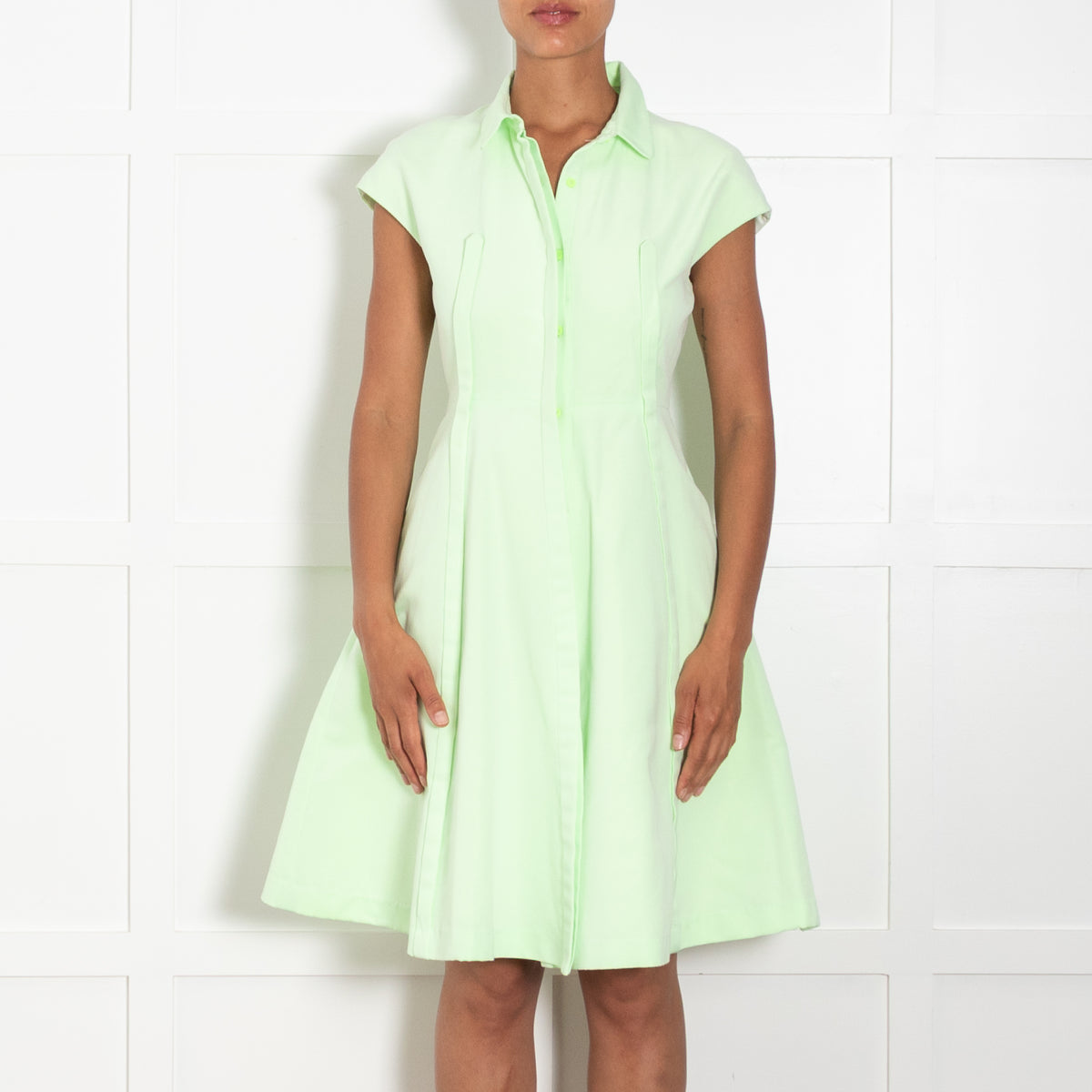 Tara Jarmon Mint Green Sleeveless Fitted Dress