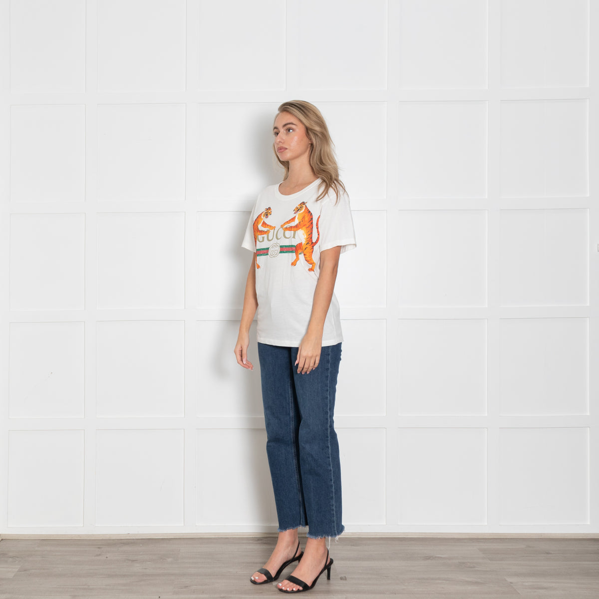 Gucci White T shirt with Tiger Logo