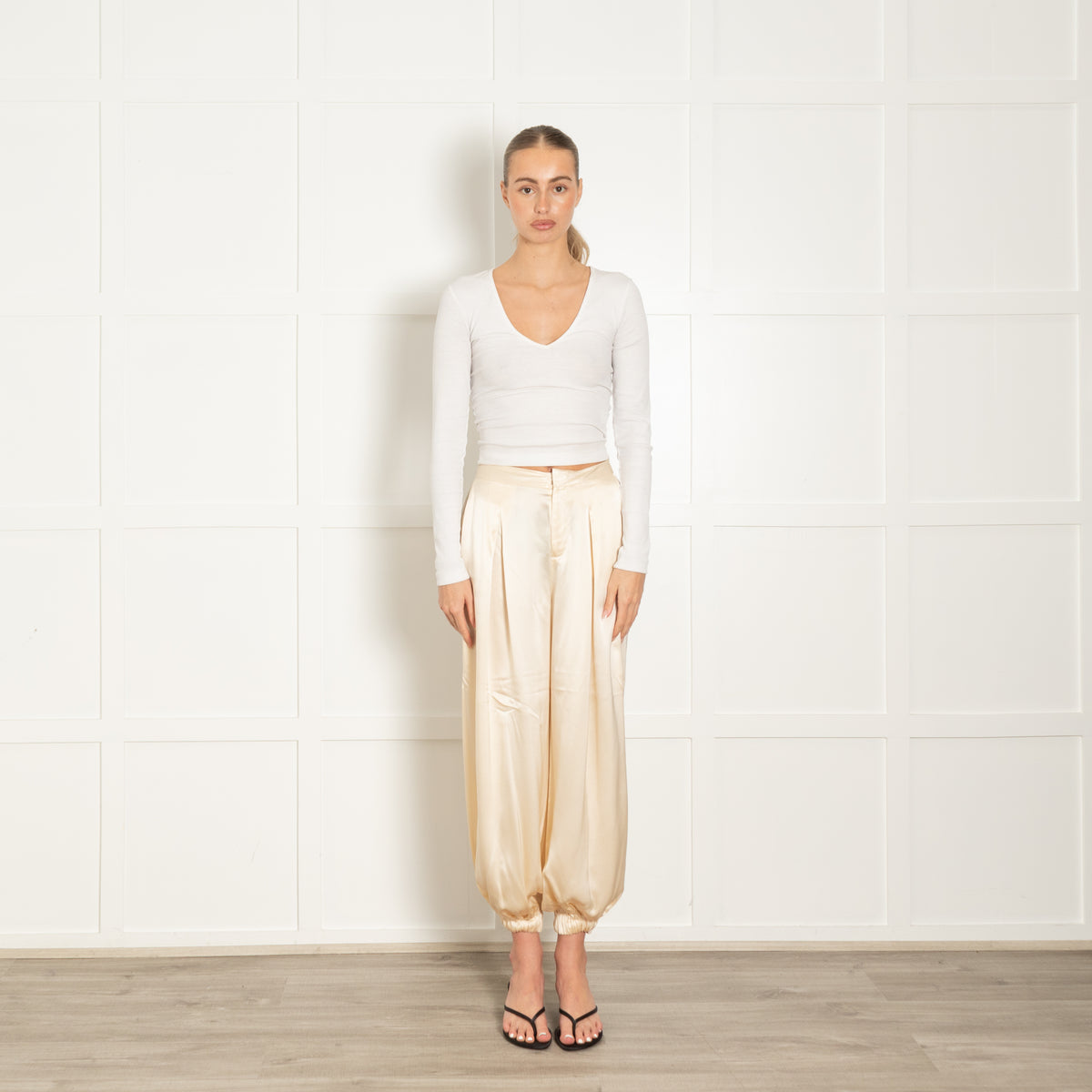 L'Agence Pale Yellow Balloon Trousers