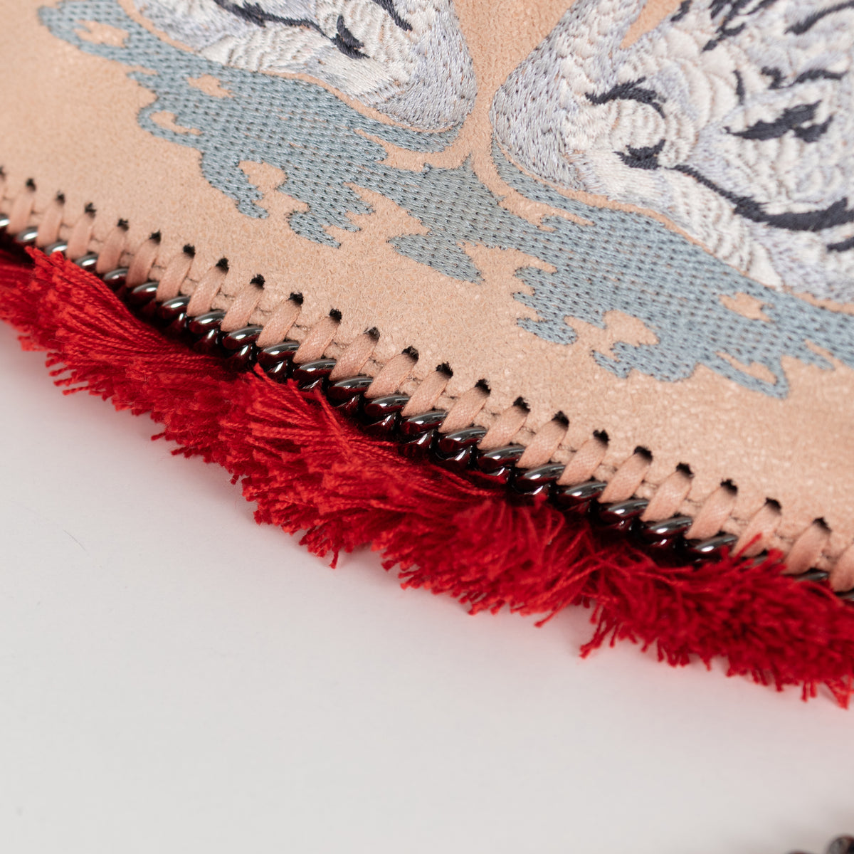 Stella McCartney Peach Swan Embroidery Falabella Crossbody Bag