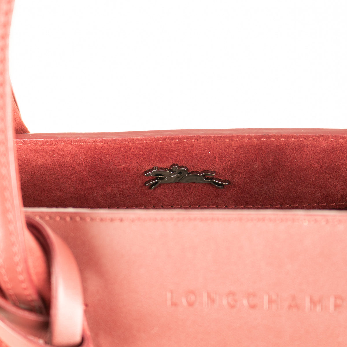 Longchamp Burgundy Leather And Suede Penelope Bag
