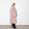 MSGM Pink Mohair Mix Coat With Belt