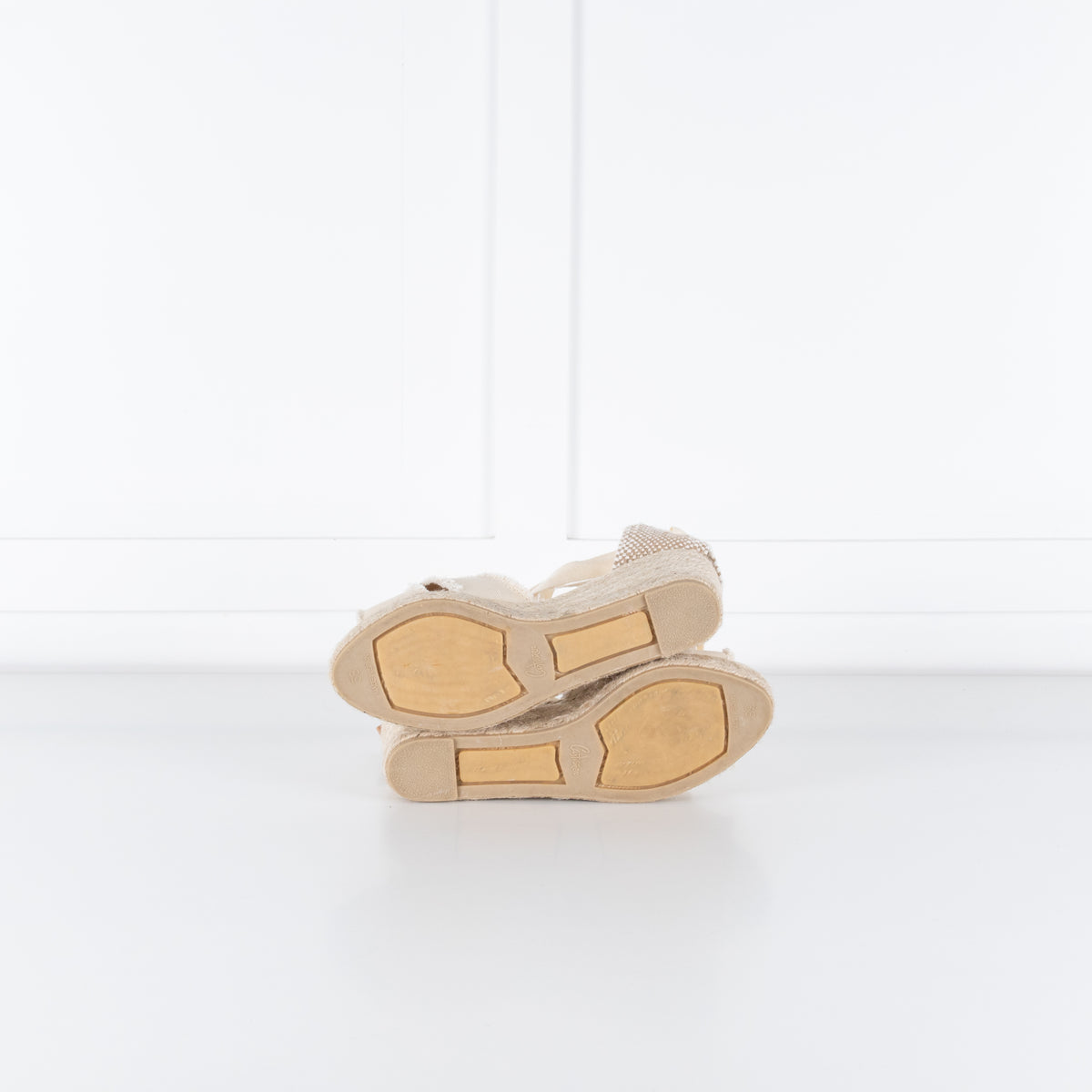 Castaner Ivory Wedge Canvas Espadrilles With Frayed Straps