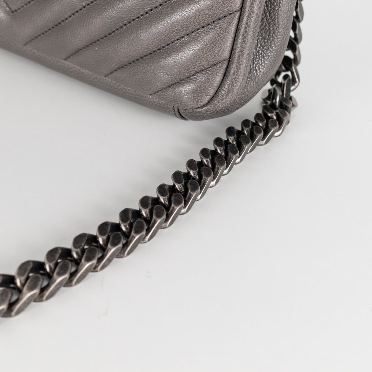 Saint Laurent Grey Leather College Monogram Crossbody