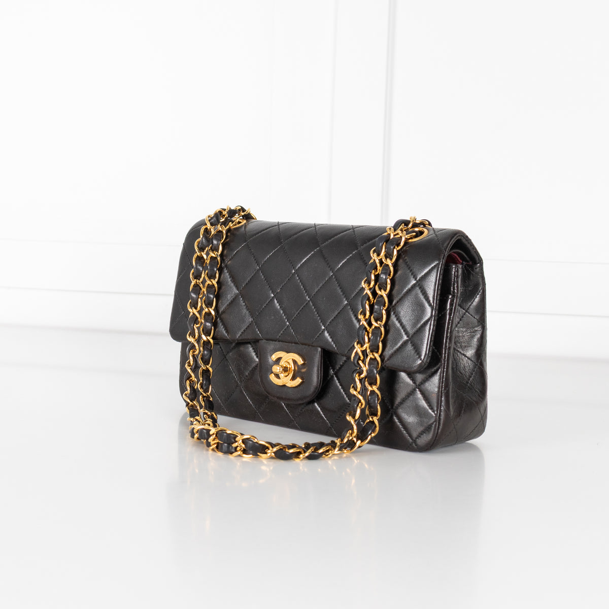 Chanel Small Black Lambskin Vintage Classic Flap Bag