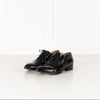 Chanel Black Glossy Leather Lace Up Pointy Shoes