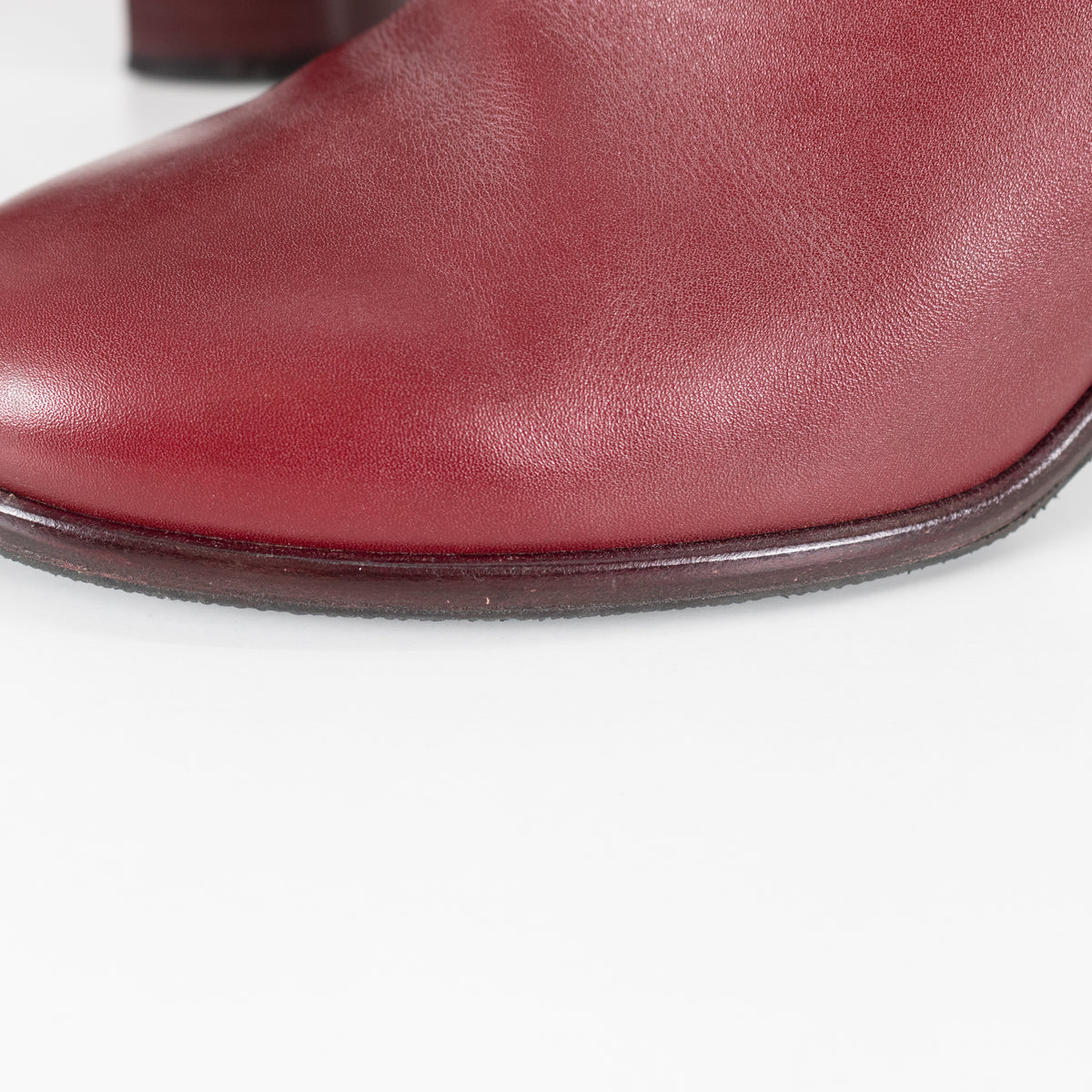 Chanel Short Burgundy Calf Skin Boots