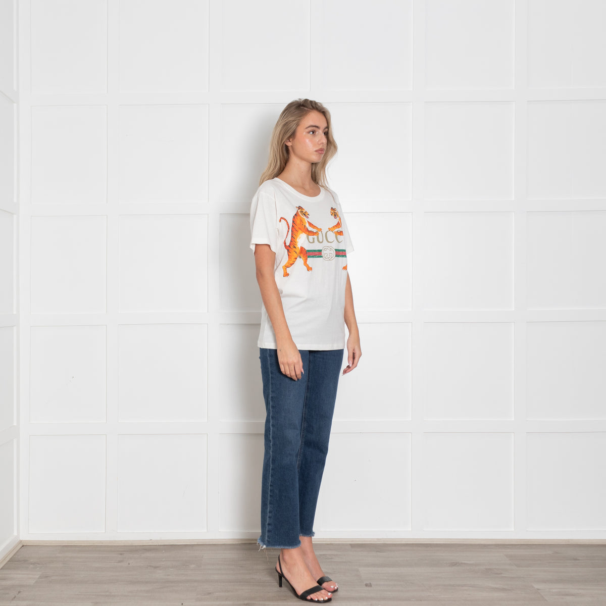 Gucci White T shirt with Tiger Logo