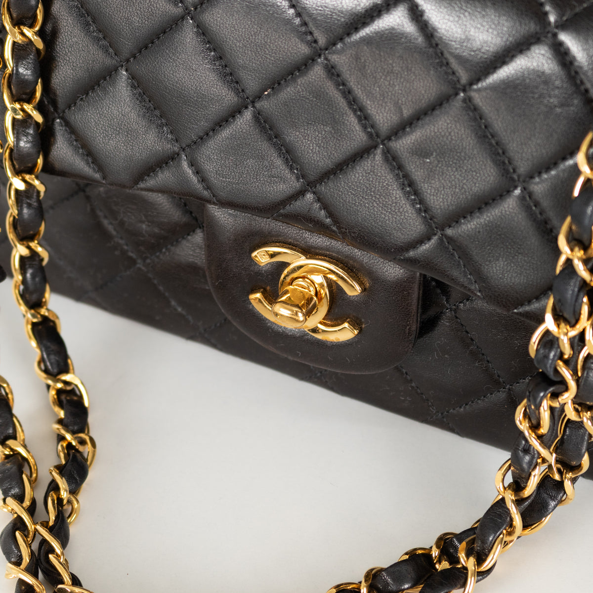 Chanel Small Black Lambskin Vintage Classic Flap Bag