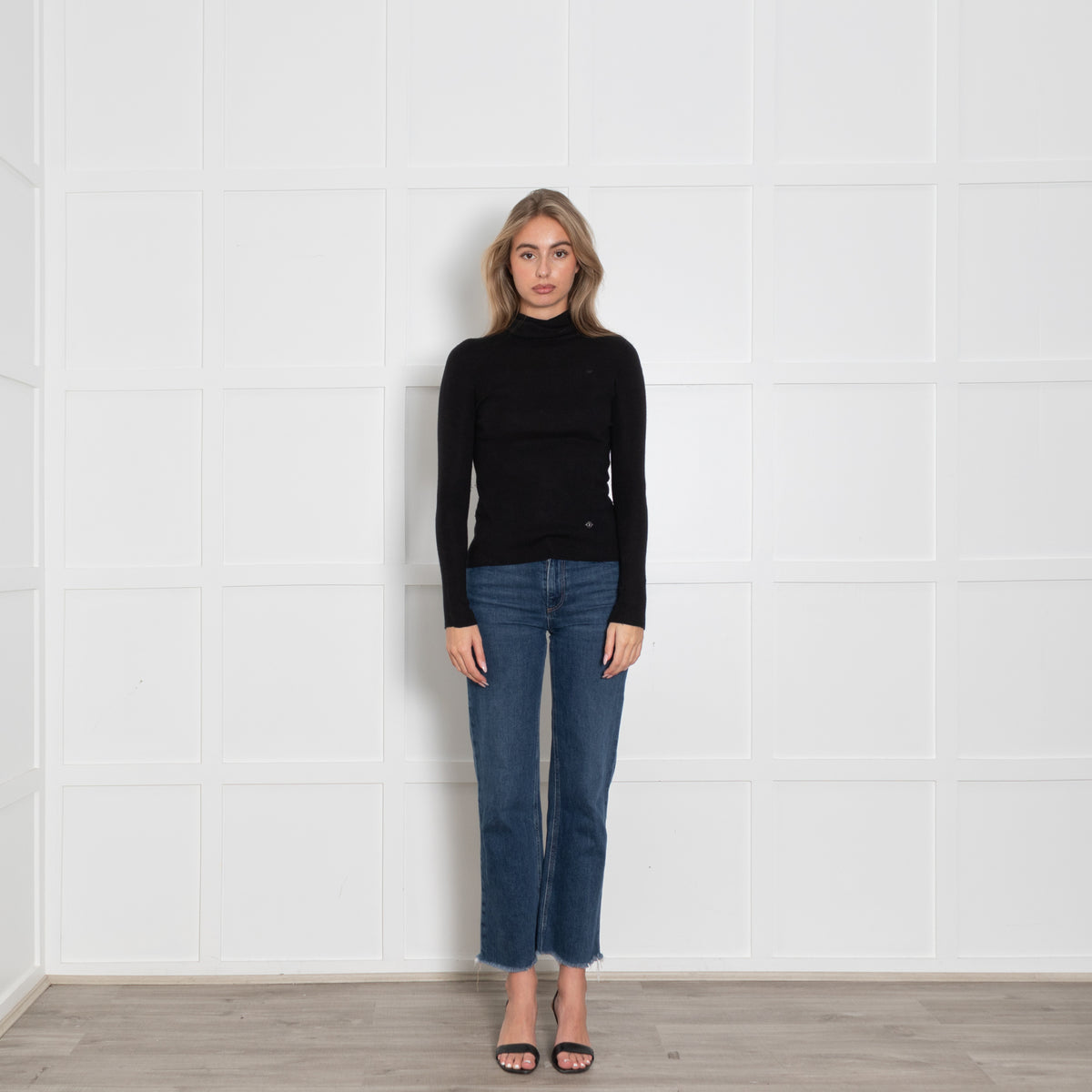 Lilysilk Silk & Cashmere Mix Black Poloneck Jumper