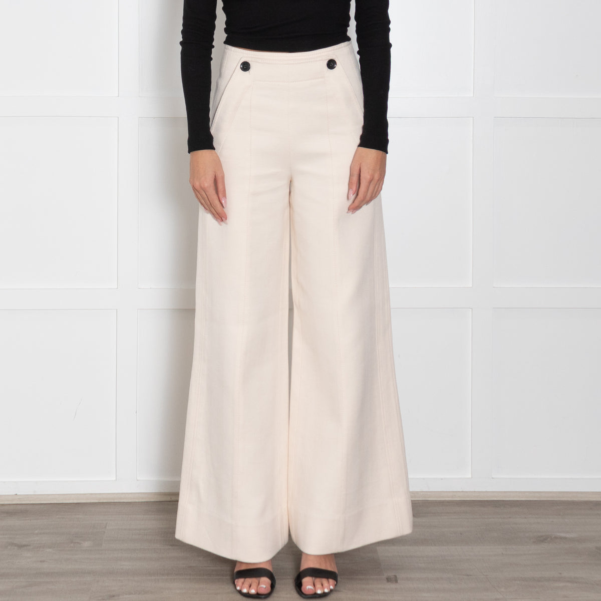 Me + Em Cream Bib Front Trousers