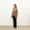 Brunello Cuccinelli Brown Loose Knit Sequin Cardigan