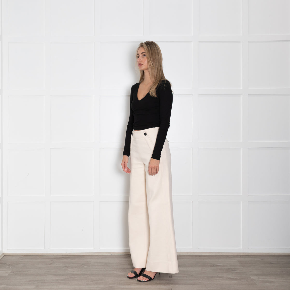 Me + Em Cream Bib Front Trousers