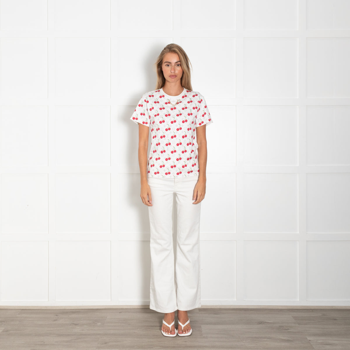 Louis Vuitton x Takashi Murakami White Red Cheery Print Cotton Shirt