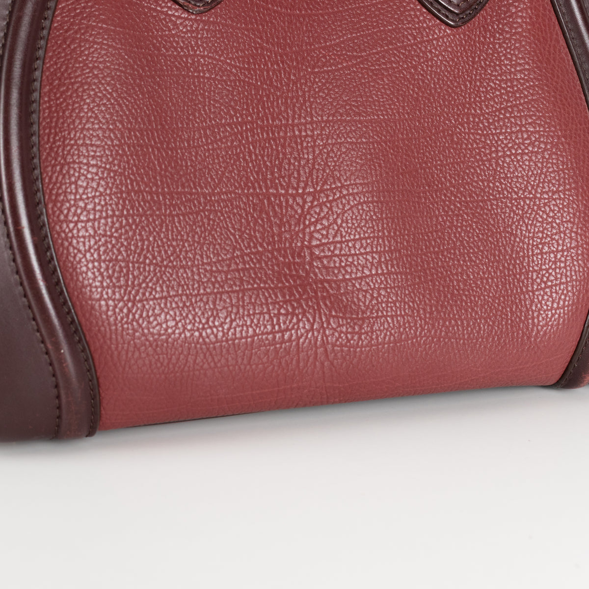 Celine Brown Burgundy Leather Luggage Nano Bag