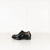 Chanel Black Glossy Leather Lace Up Pointy Shoes