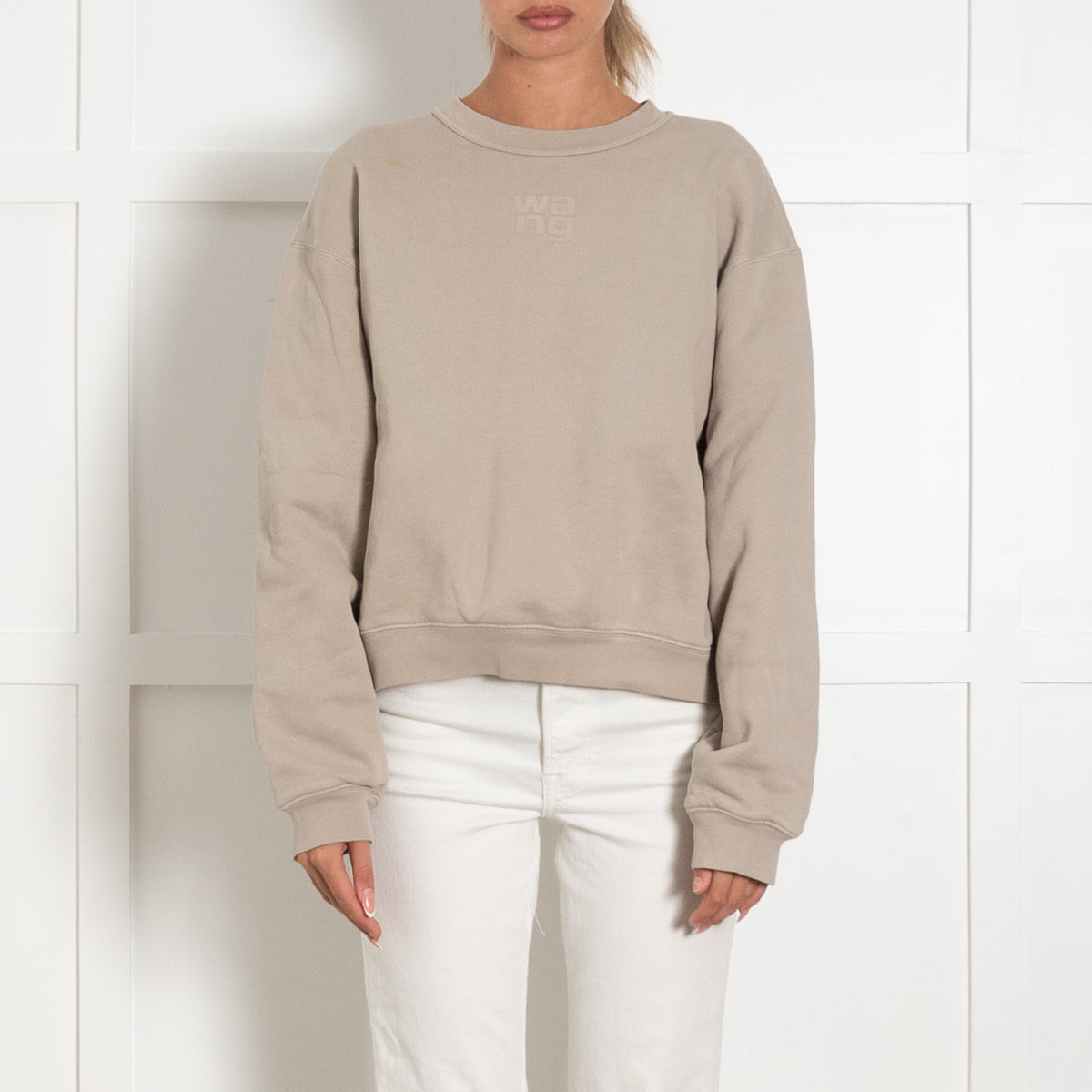 Alexander Wang Beige Cotton Oversized Sweatshirt