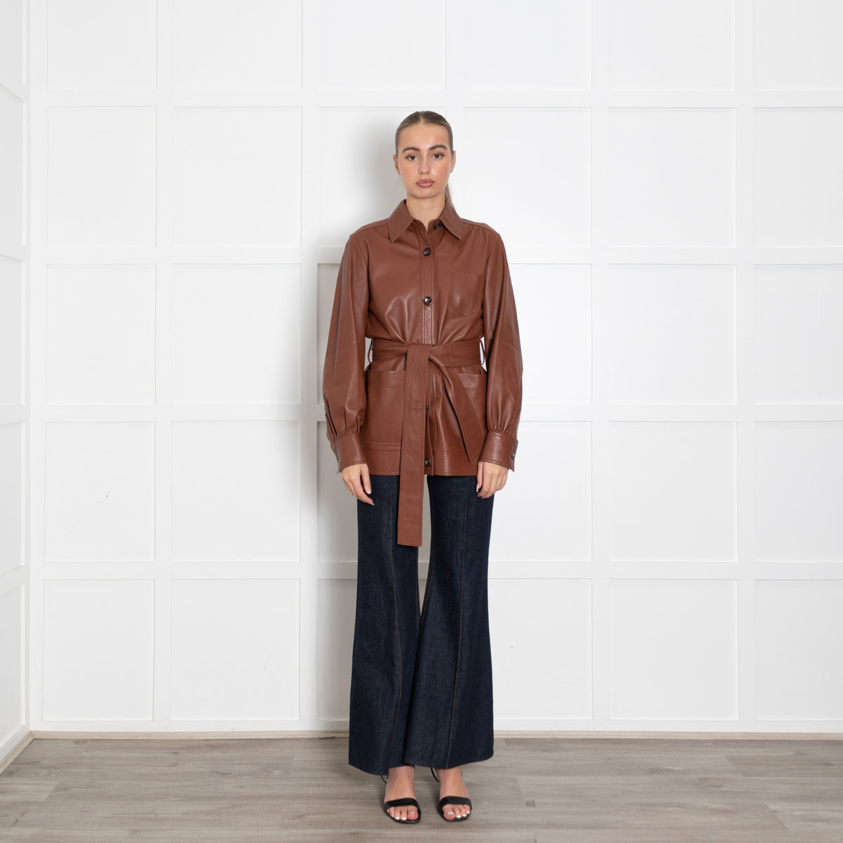 Joseph Tan Leather Jacket With Belt