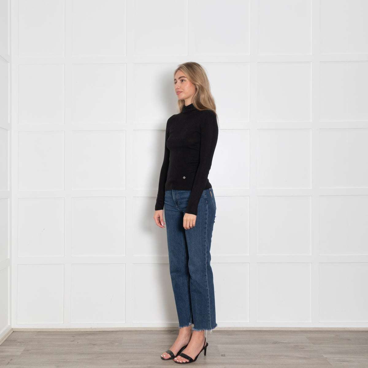 Lilysilk Silk & Cashmere Mix Black Poloneck Jumper