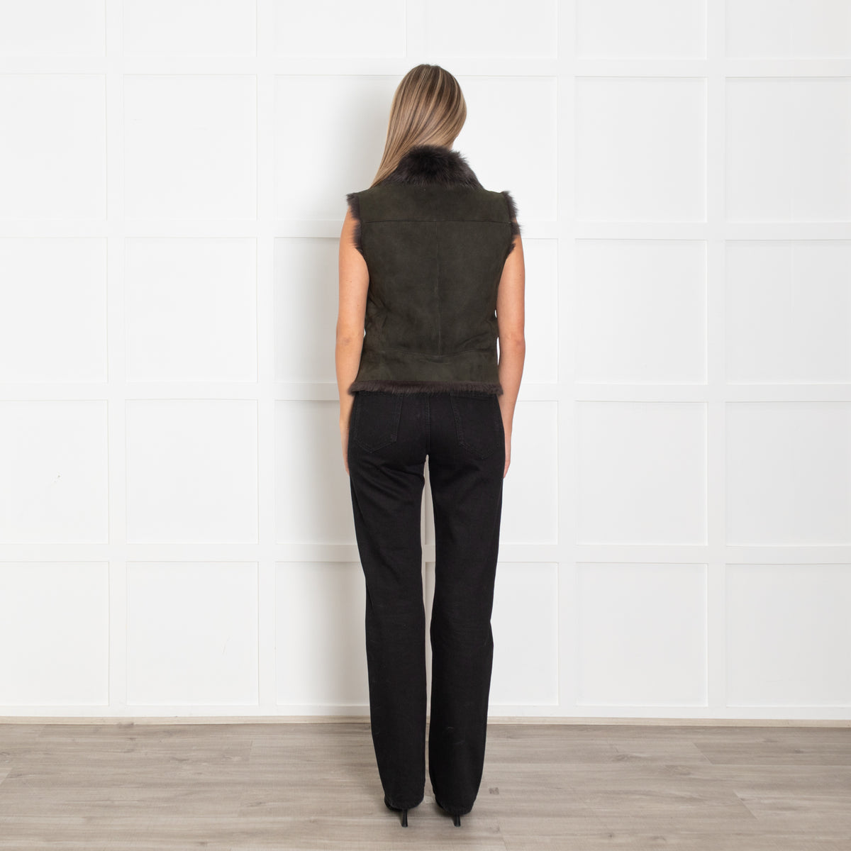 Joseph Green Suede Shearling Gilet