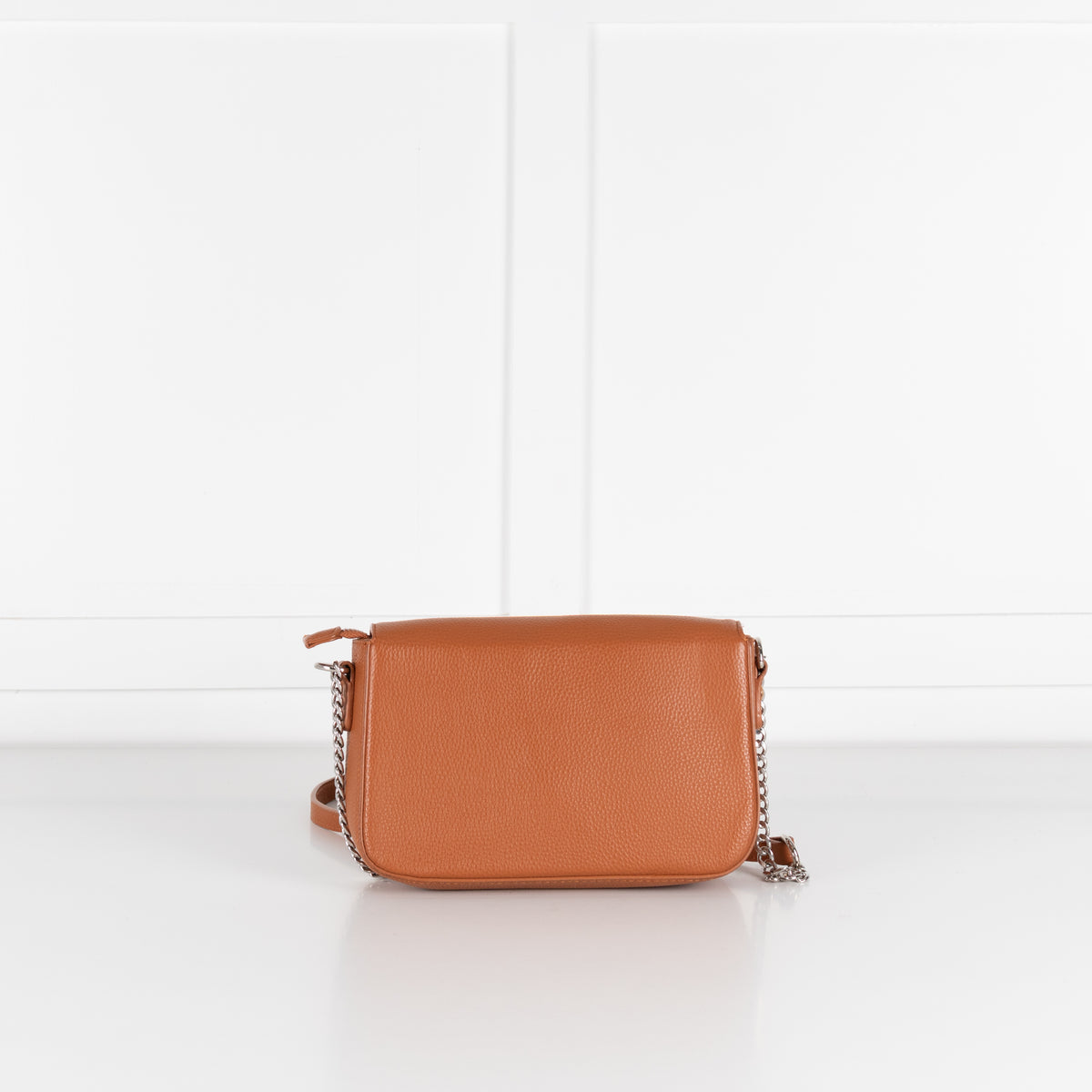Ines De La Fressange Tan Grainy Leather Crossbody Bag