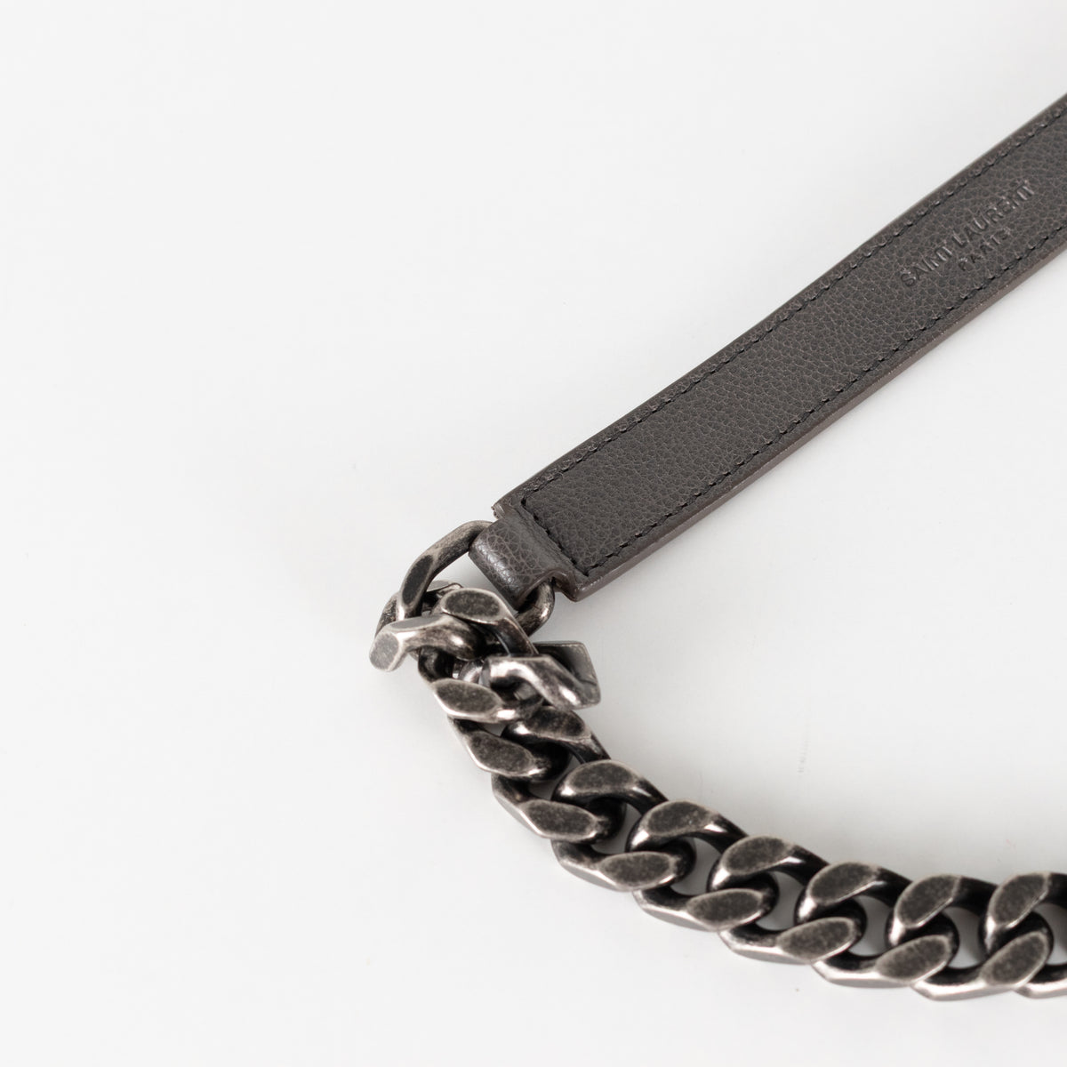 Saint Laurent Grey Leather College Monogram Crossbody