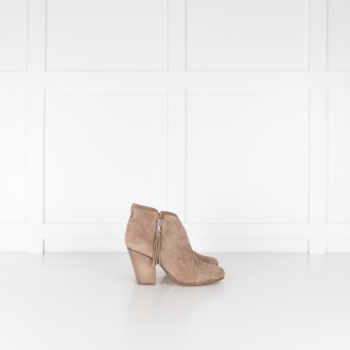 Rag & Bone Beige Suede Zip Up Ankle Boots