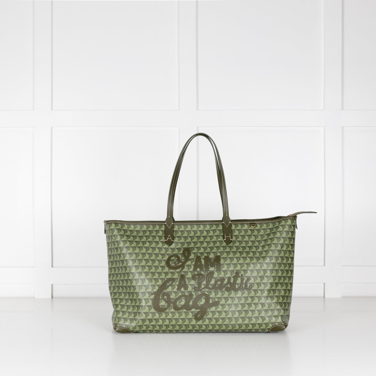 Anya Hindmarch Khaki Large I'm A Plastic Bag