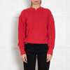 Helmut Lang Red Sweatshirt With Holes Detail