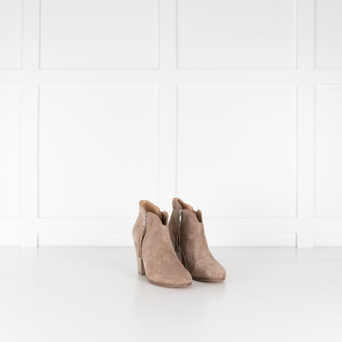 Rag & Bone Beige Suede Zip Up Ankle Boots