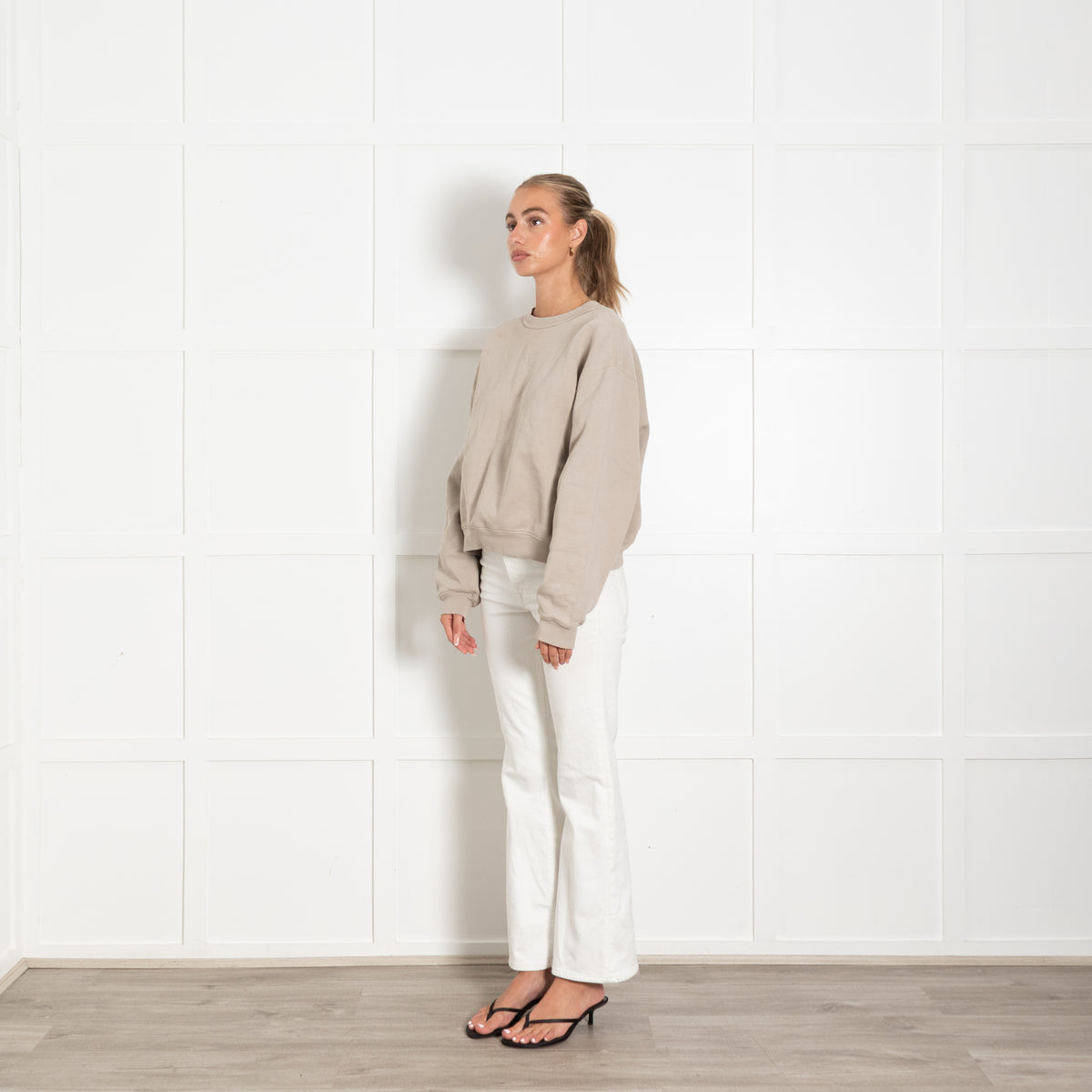Alexander Wang Beige Cotton Oversized Sweatshirt