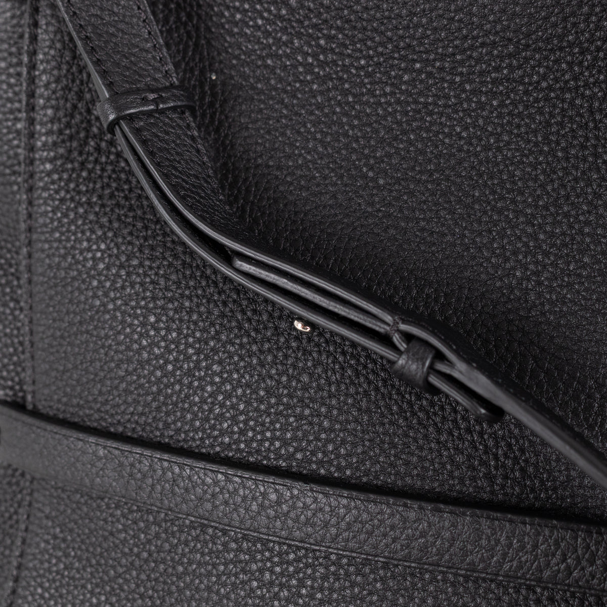 The Row Black Grained Leather Hunting Bag