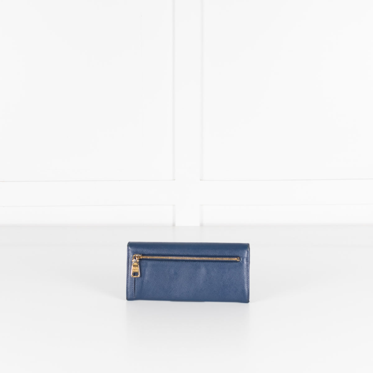 Prada Blue Saffiano Leather Long Wallet