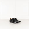 Chanel Black Glossy Leather Lace Up Pointy Shoes