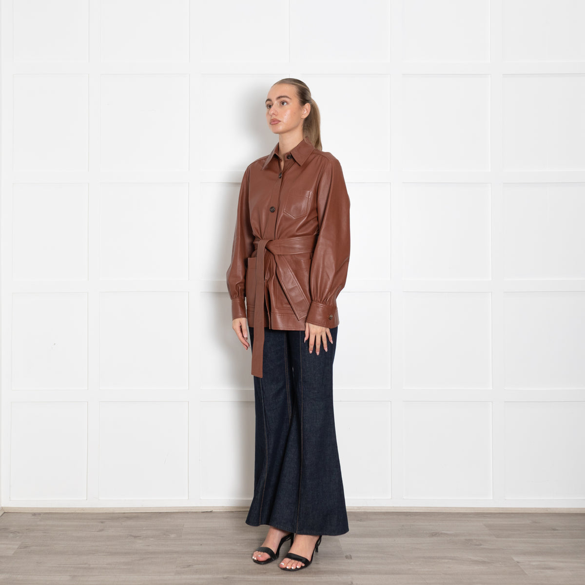Joseph Tan Leather Jacket With Belt