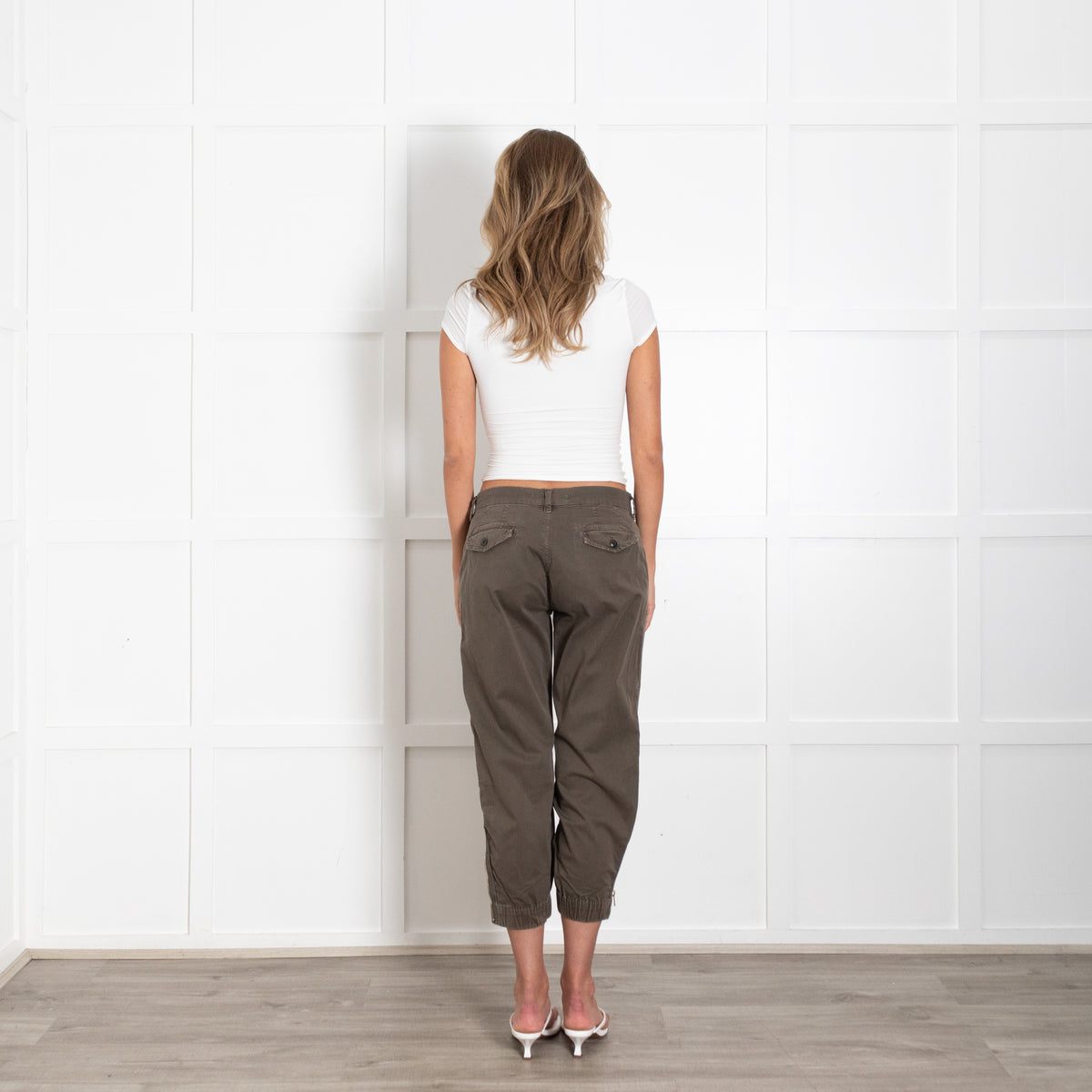 J Brand Khaki Trousers With Elastic Ankles