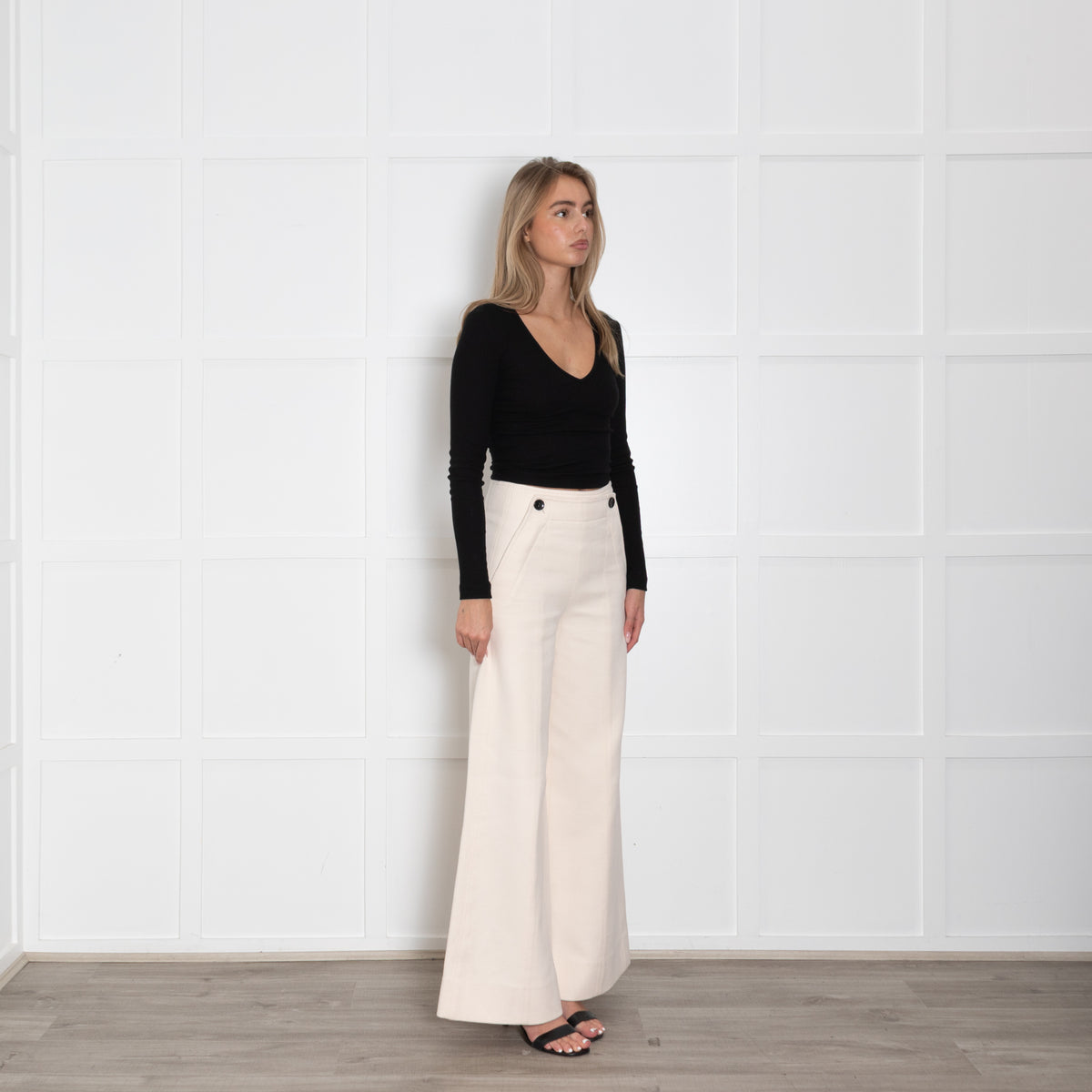 Me + Em Cream Bib Front Trousers