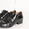 Chanel Black Glossy Leather Lace Up Pointy Shoes