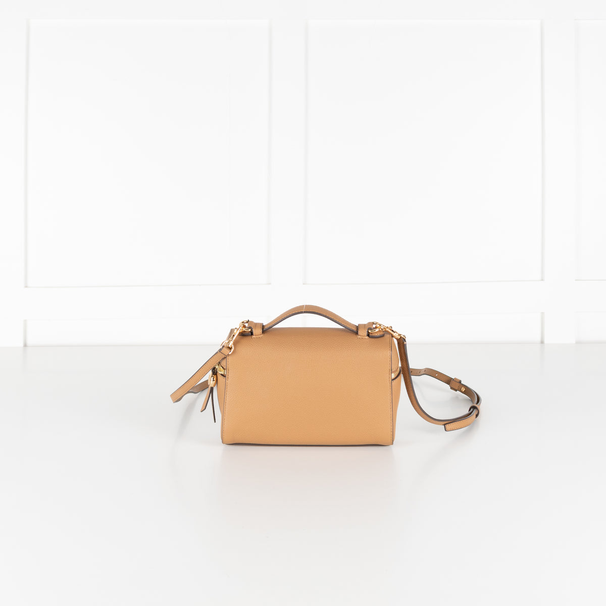 Tory Burch Romy Slim Taupe Leather Crossbody Bag