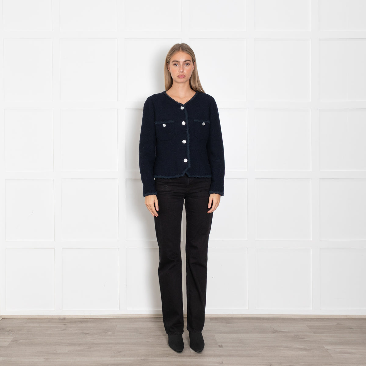Chanel Navy Woven Short Jacket