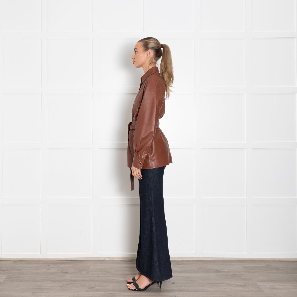 Joseph Tan Leather Jacket With Belt