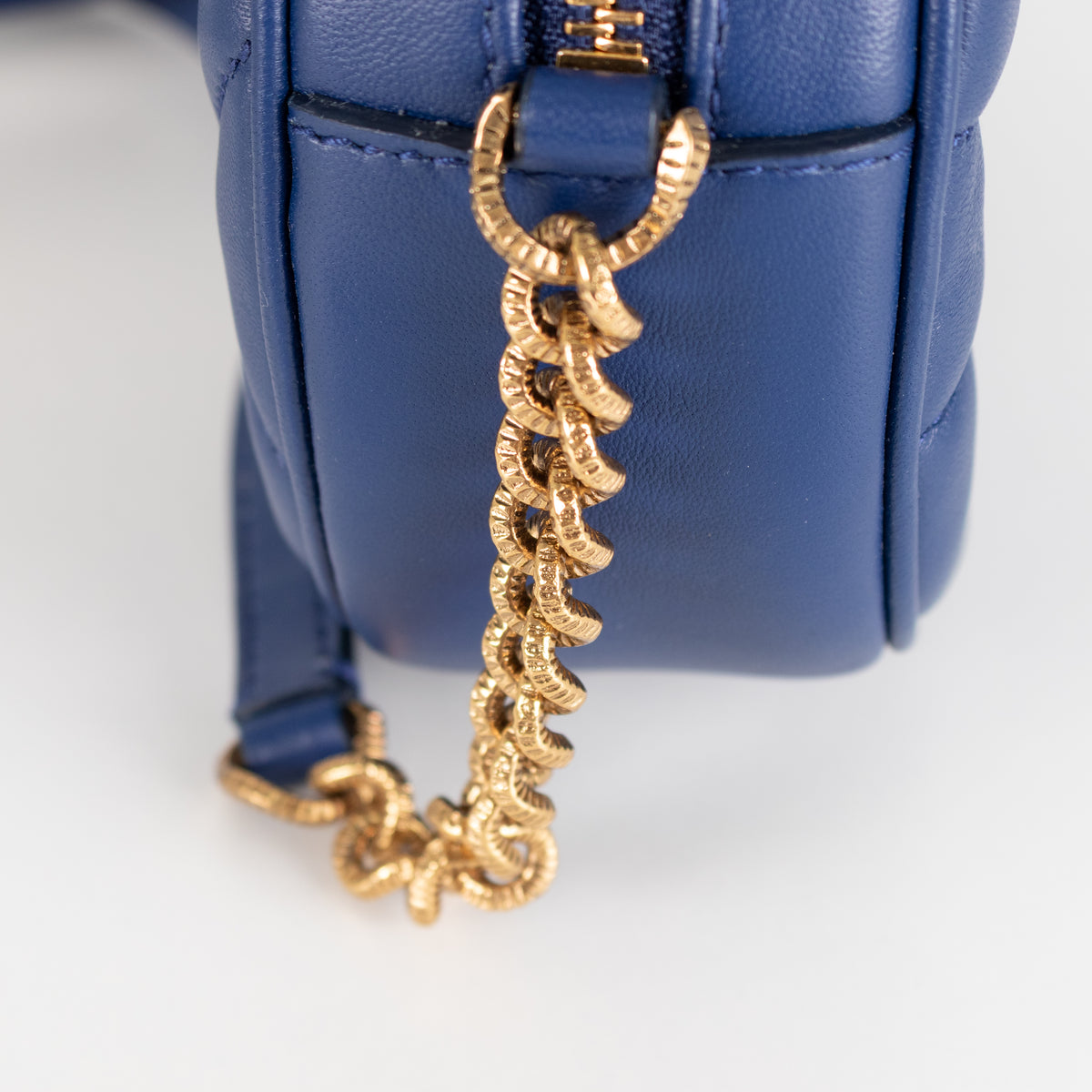 Dolce & Gabbana Blue Nappa Leather Devotion Crossbody Bag