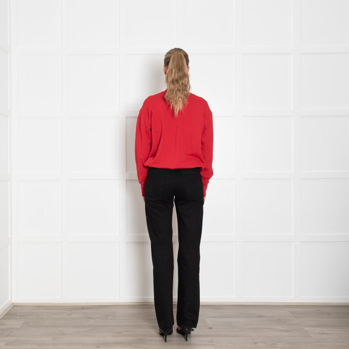 Helmut Lang Red Sweatshirt With Holes Detail