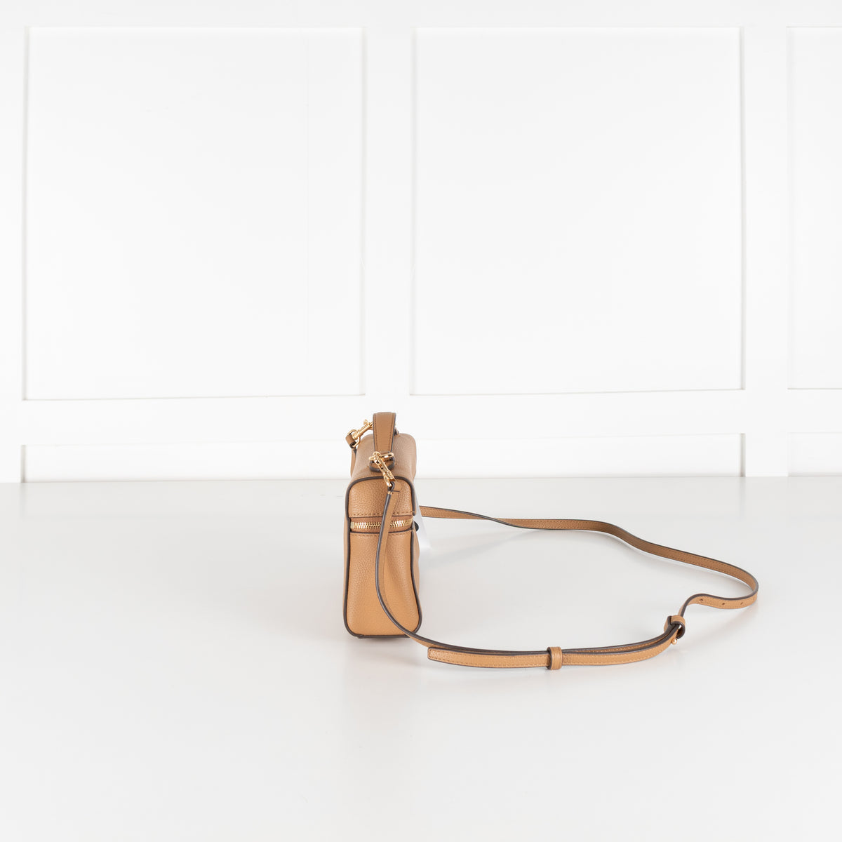 Tory Burch Romy Slim Taupe Leather Crossbody Bag