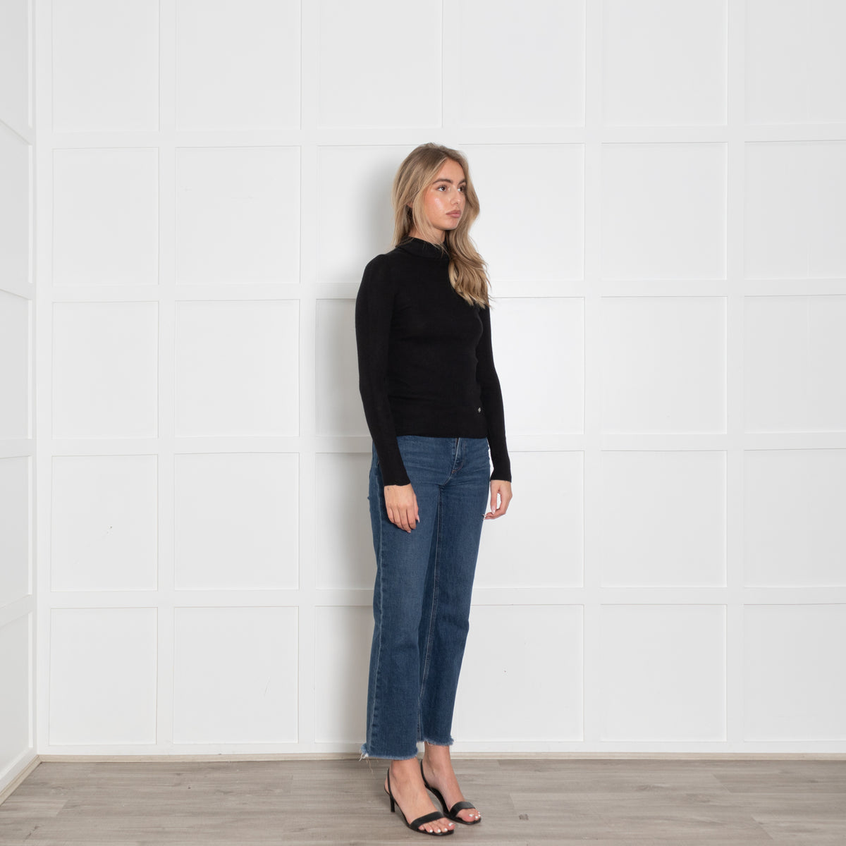 Lilysilk Silk & Cashmere Mix Black Poloneck Jumper
