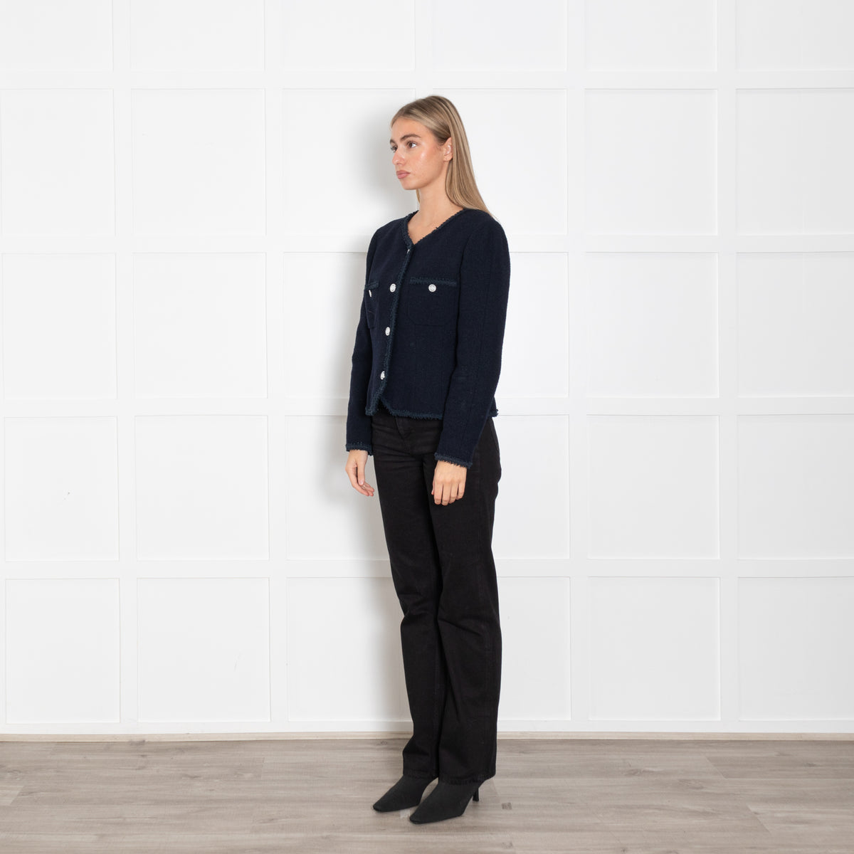 Chanel Navy Woven Short Jacket