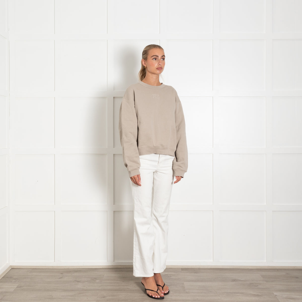 Alexander Wang Beige Cotton Oversized Sweatshirt